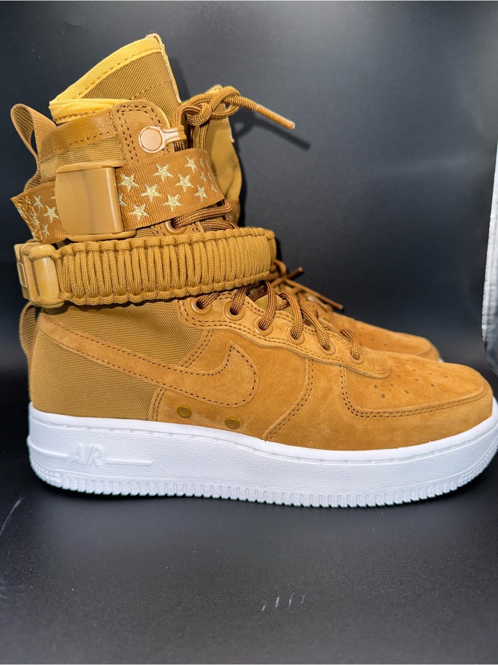 Nike SF Air Force 1 Wheat High Top Sneakers Women’s 7 Special Field AF1 Suede - Picture 5 of 15